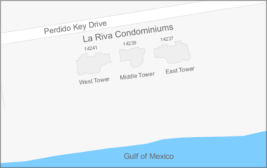 Map of La Riva Condominiums in Perdido Key FL