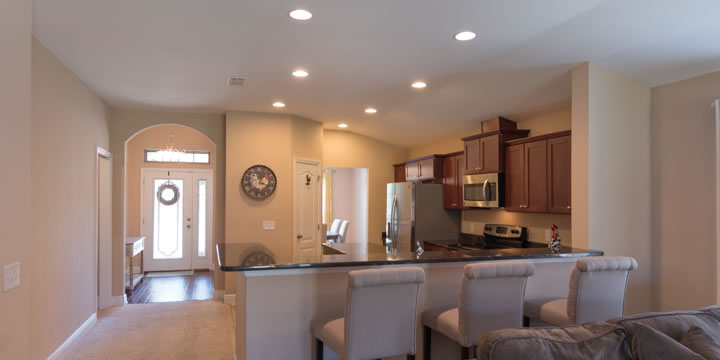 Living room and kitchen